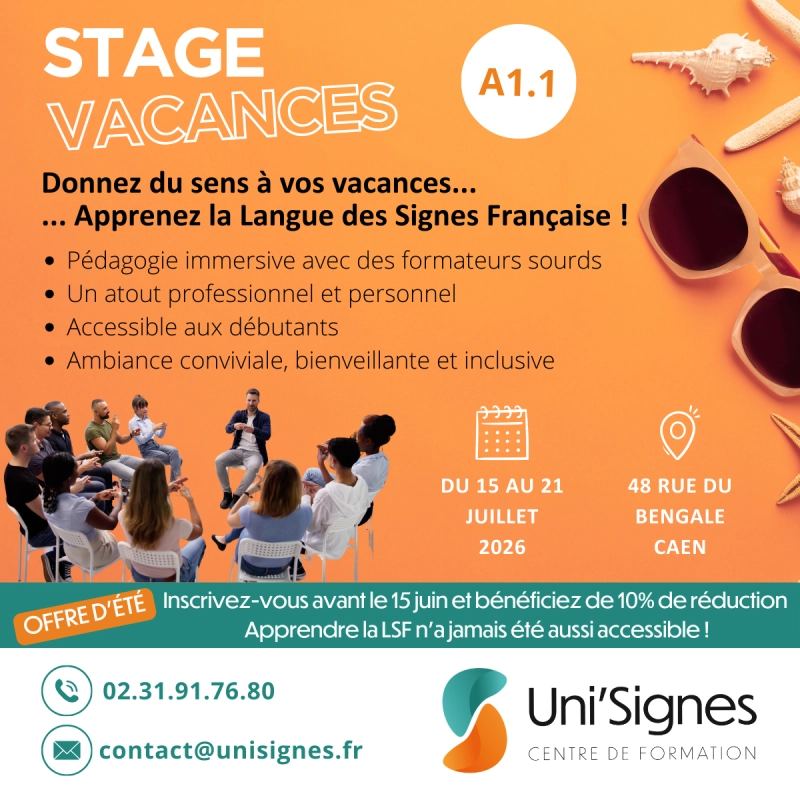 Stage de Langue des Signes Française pendant les vacances scolaires